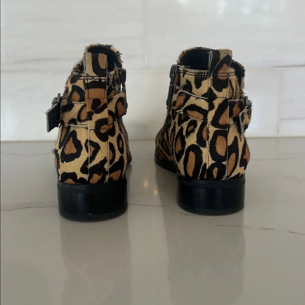 BLONDO Boots TAMI Almond Toe Fur Leopard Waterproof Ankle